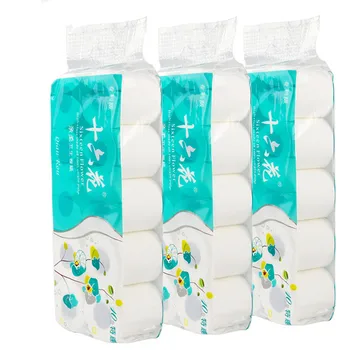 

10 Rolls Toilet Paper Roll 3-layers Household Rolling Paper Without Adjunct Non-Smell Home Bathroom Accessorie Kitchen Tissue