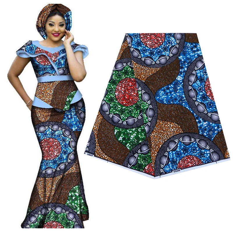 Хлопок Анкара африканская печатная ткань Гарантированная настоящий голландский воск африканская ткань высокого качества швейный материал для вечернего платья 6 ярдов