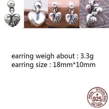 

E22 S925 sterling silver earrings personality retro punk hip-hop style eternal heart-shaped letter modeling popular jewelry hot