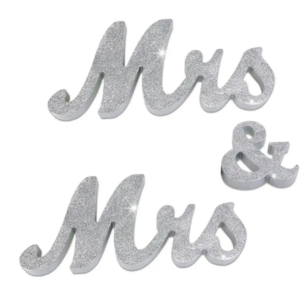 Свадебная вечеринка Mr& Mr/Mrs& Mrs деревянные буквы, свадебные настольные Декорации для вечеринок, подарки для влюбленных, реквизит для фотосессии - Цвет: BS