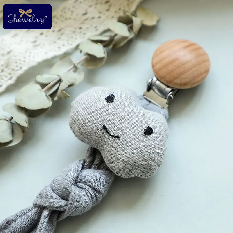 1pc Baby Dummy Pacifier Chain Clip Cotton Cloth Plush Dolls Animal Toys Wooden Nipples Holder Newborn Toy Feeding Teether Goods
