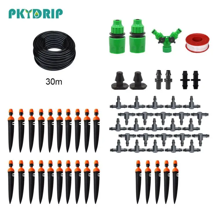 PKYDRIP 30 м ПВХ шланг DIY автоматический оросительный набор оранжевый спрей сад капельный полив оросительная система