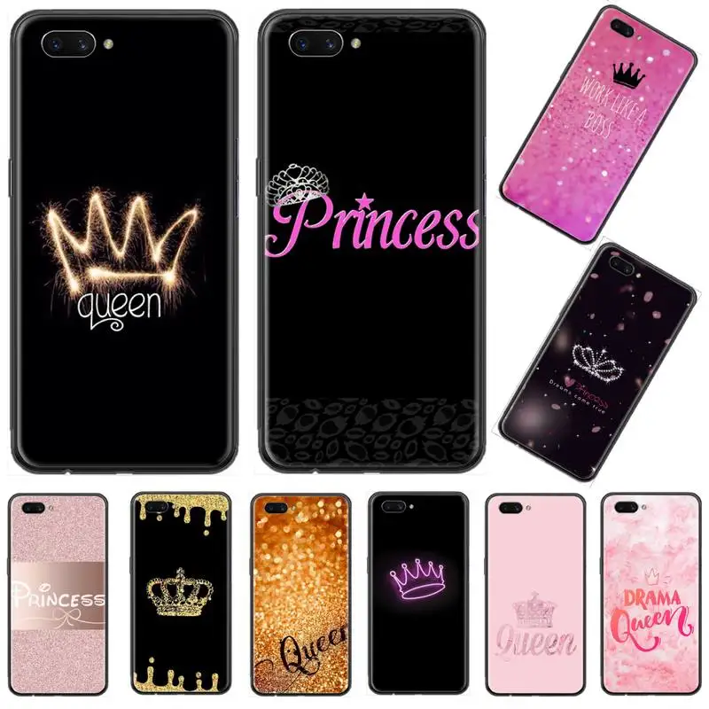 

Queen princess crown Phone Case For OPPO F 1S 7 9 K1 A77 F3 RENO F11 A5 A9 2020 A73S R15 REALME PRO coque shell soft shell