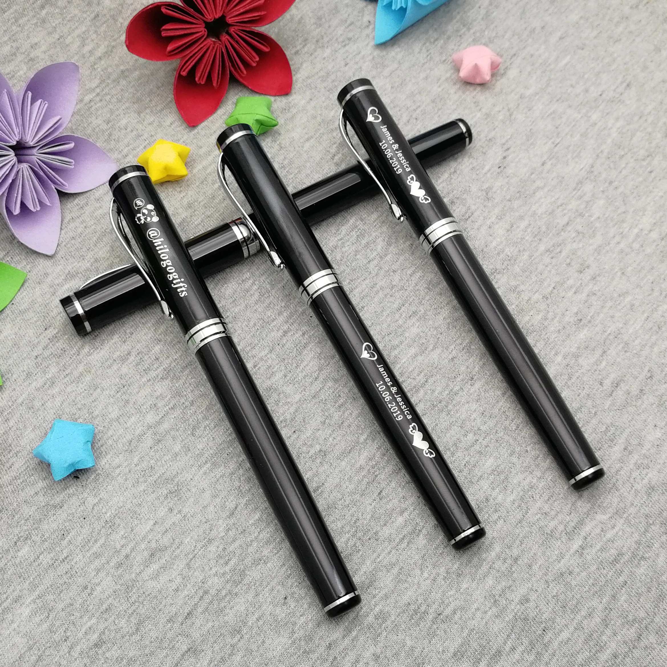 

Personalized Graduation ceremony souvenir nice writing logo pen custom printed with your wish text on pen body or pen cap