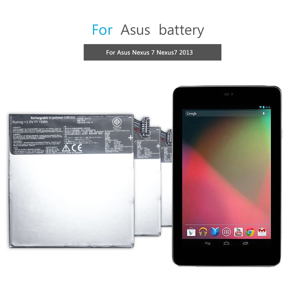Tablet Li-Polymer Battery For Asus Google Nexus 7 Ii 2 2nd Gen 2013 Version ME571 ME57K ME57KL K009 3950mAh C11P1303
