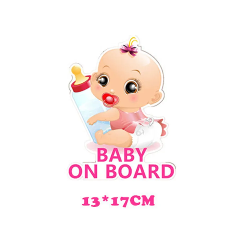 BABY ON BOARD Car Styling Reflective Sticker Lovely Girl