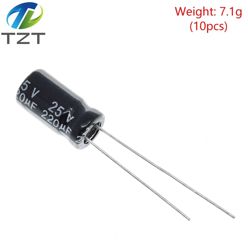 50PCS Higt qualität 25V220UF 6*12mm 220UF 25V 6*12 elektrolytkondensator – Detail 1
