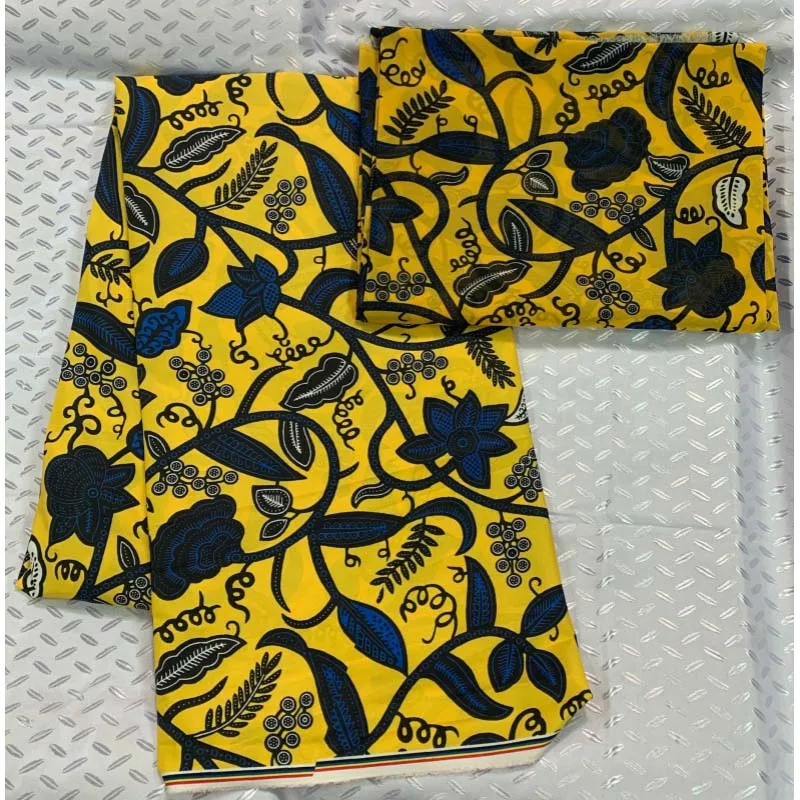 lmitated африканская шелковая атласная ткань воск шифон печать Анкара снег спиннинг дышащий 4 ярдов+ 2 ярдов Африканский шифон воск