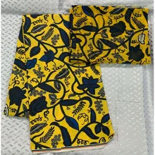 lmitated африканская шелковая атласная ткань воск шифон печать Анкара снег спиннинг дышащий 4 ярдов+ 2 ярдов Африканский шифон воск