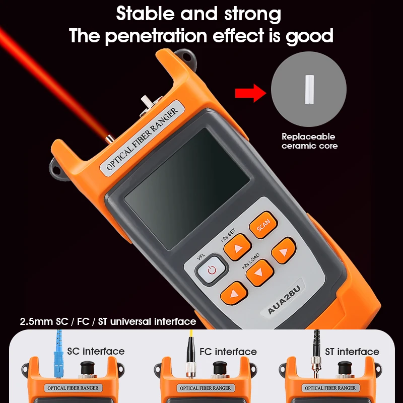 COMPTYCO AUA28U Mini 60KM Fiber Optic OTDR Optical Fiber Reflectometer Built in VFL with FC SC Touch