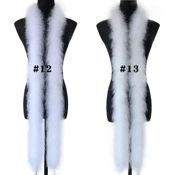 

25g White Turkey feather boa Shawl Wedding Cosplay Clothing Accessory 2 Meters/1 pcs Fluffy Decor Feather Scarf Dyed Various