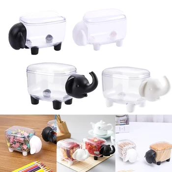 

Cute Sheep Creative Mini Plastic Cotton Swab Storage Box Household Dust-proof Desktop Organizer Cosmetic Cotton Storage Box 1Pc