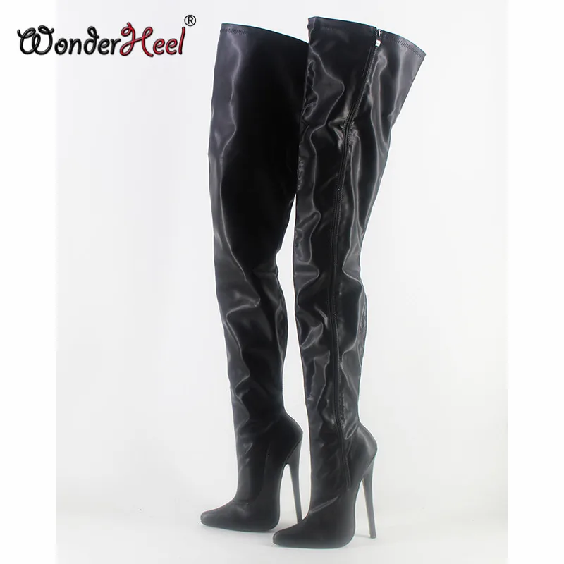 Wonderheel очень высокий каблук 18 см с острым носком на шпильке выше колена ультра