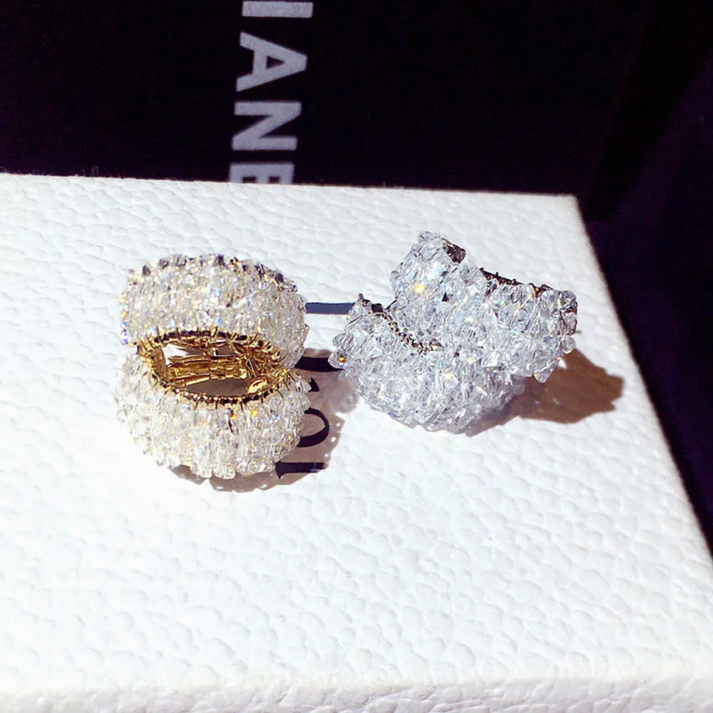 Womens silver earrings Personalized AAA Rhinestone Earrings Charm Luxury Wedding Gift