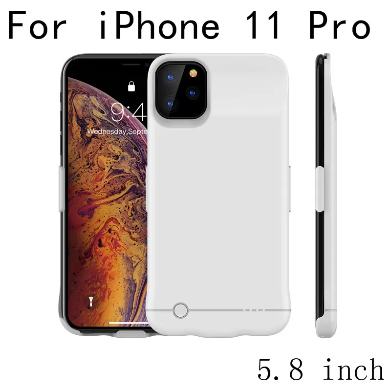 Чехол для зарядного устройства для телефона или iPhone 11 Pro, чехол для аккумулятора, зарядное устройство для зарядки, ультра тонкий внешний чехол - Цвет: i11 Pro-White