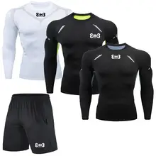 Camiseta para correr de secado rápido en 3D, camisa de manga larga de compresión para hombre, camiseta para gimnasio, Camiseta deportiva para Fitness, camiseta de fútbol de hombre(China)