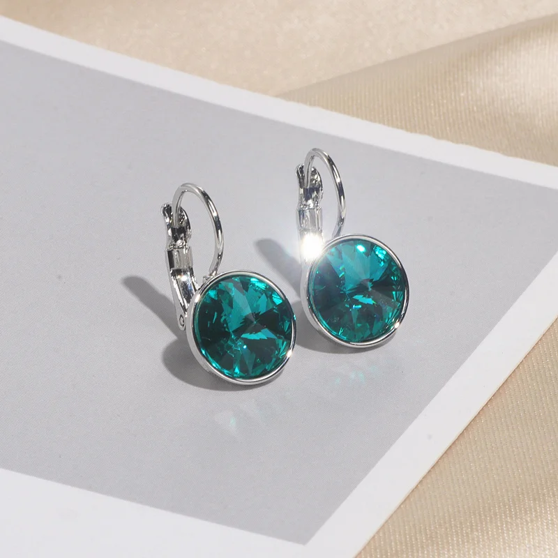 Classic Romantic Jewelry Round Clear Crystal Drop Earrings For Women Elegant Wedding Party Earrings Brincos Jewelry Bijoux drop earrings crystal earrings