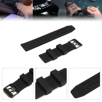 

Waterproof Watch Strap Hole Black Durable Replacement Universal Soft Sports Band Accessories Silicone Wrist For Luminox 23mm