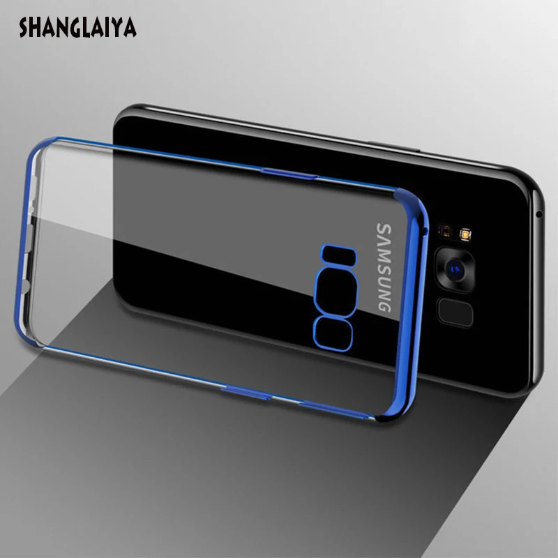 Прозрачный мягкий ТПУ чехол для Samsung Galaxy S8 тонкий с покрытием S7 Edge S9 Plus чехлы