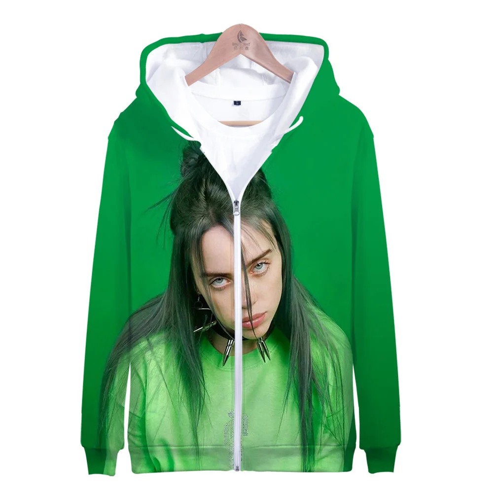 Billie Eilish/худи для женщин и девочек; детская толстовка; куртка с капюшоном; пальто на молнии; одежда - Цвет: ST07