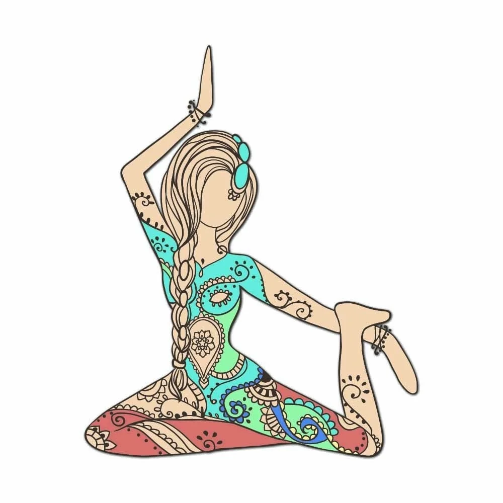 Yoga Girl 2 художественный дизайн полноцветная Виниловая наклейка для автомобиля