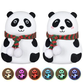 

Cartoon Animals Night Lights Bear Cat Dog Pig Panda LED Night Light Touch Sensor Colorful Timer USB Rechargeable Silicone Lamp