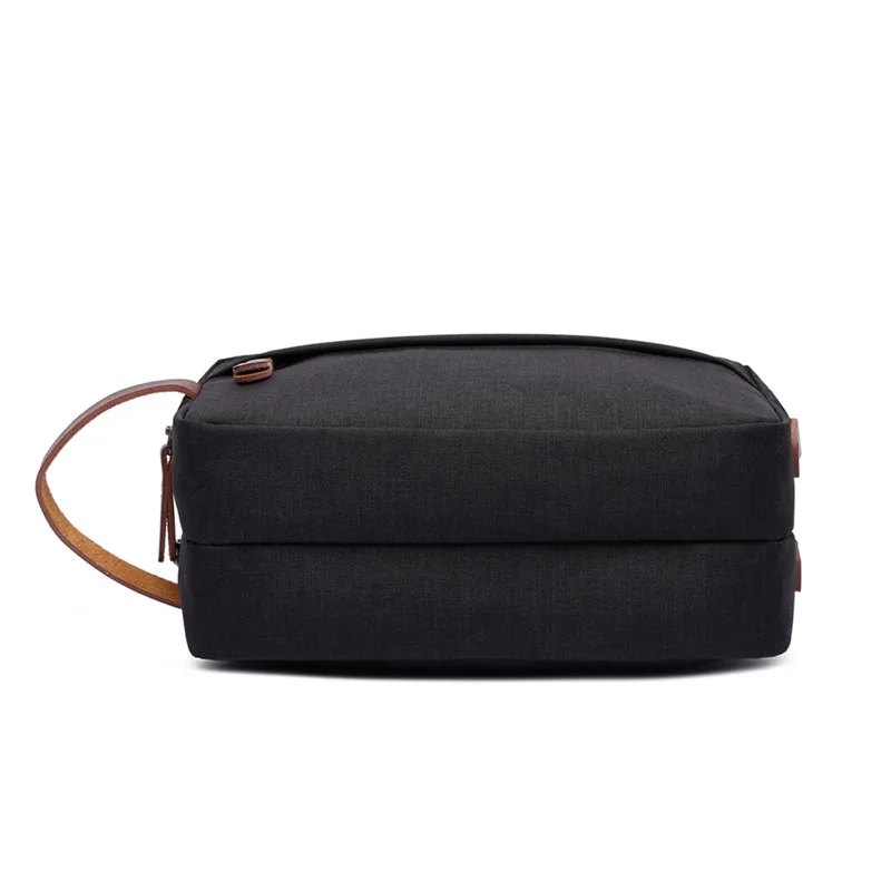 Price Casual Canvas Cosmetic Bag with Leather Handle Travel Men Wash Shaving Women Toiletry Storage Waterproof Toilet Organizer Bag