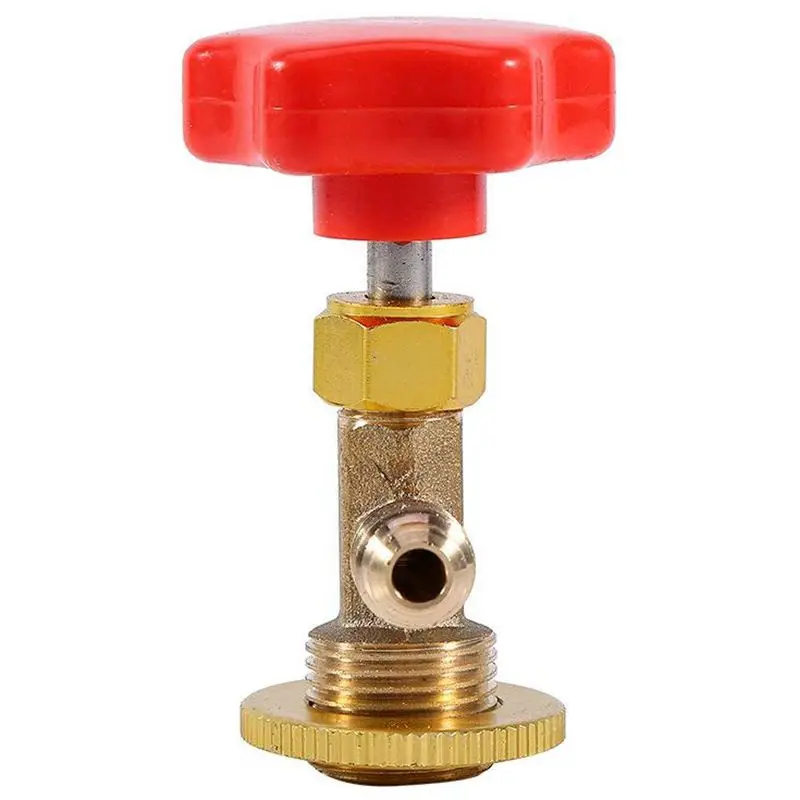 

R134a Can Canister Opener Tap Tapper M14/1/4 inch SAE Car Auto Air Conditioning Refrigerant Can Tap Valve Red + gold Bottle Op