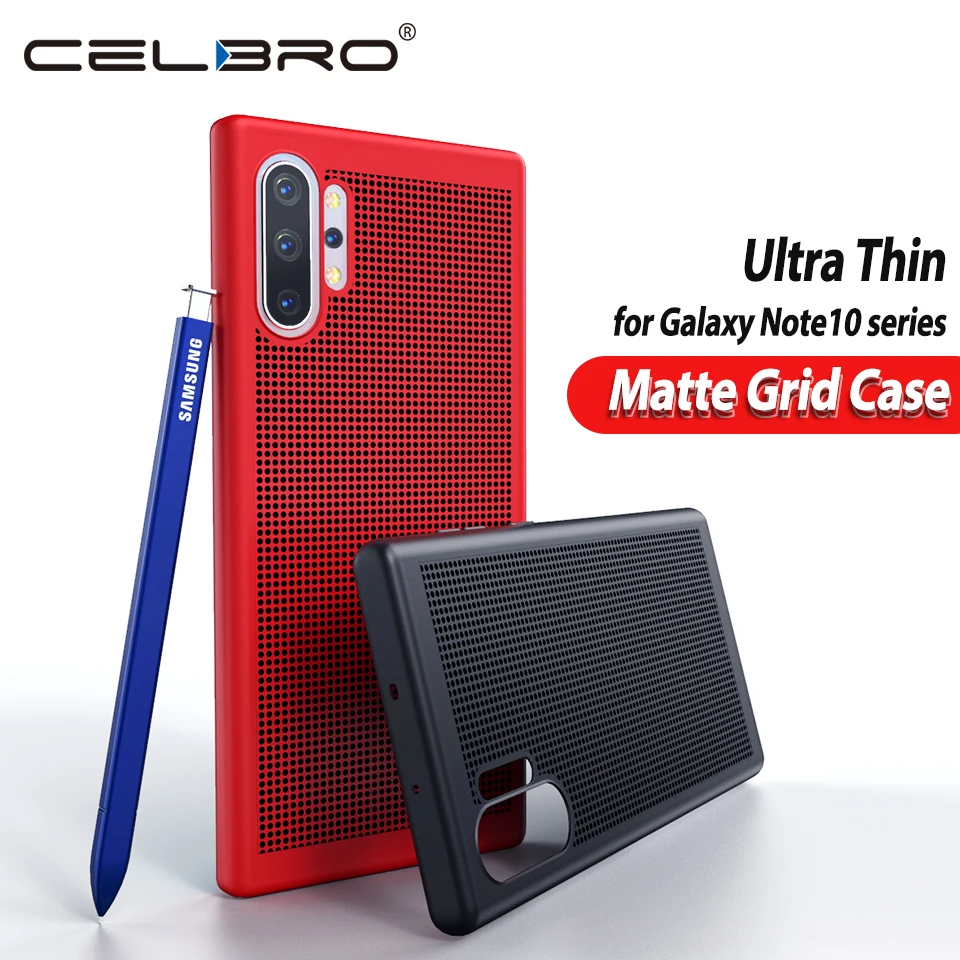

Phone Case For Samsung Note 10 Plus Protective Case Grid Heat Dissipate Protector Case Cover Case Capa For Note10 Plus Pro Shell