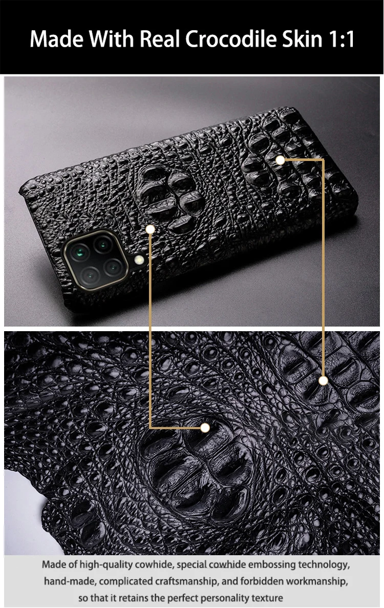 Leather Phone Case For Huawei Mate 40 30 20 20X 10 P20 P30 Lite P40 Pro Plus P Smatr Nova 5T Y6 Y9 2019 Crocodile Head Cover huawei pu case