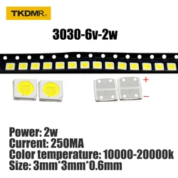 TKDMR – 100 pièces de rétro éclairage LED JF haute puissance, 2W 3030 6V, courant 250MA, température de couleur 10000 20000k, pour Application TV Lcd 