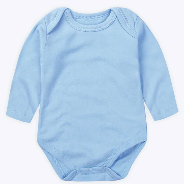 2021 Baby Ropa Bebe Newborn Girl Long Sleeve Rompers Clothes Bodysuits Kids New 3-24M Boys Infant Cotton Summer Body Pure Color Blue A