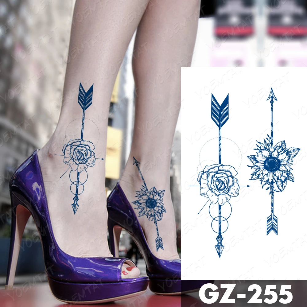 Juice Lasting Ink Tattoos Body Art Waterproof Temporary Tattoo Sticker Mountain Forest Tatoo Arm Fake Sky Whale Sea Tatto Women