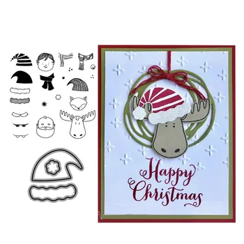 

Rubber Stamps and Metal Cutting Dies Happy Deer Christmas Scrapbook Craft Stencil Die Cut Card Make Album Sheet Decoration 2019