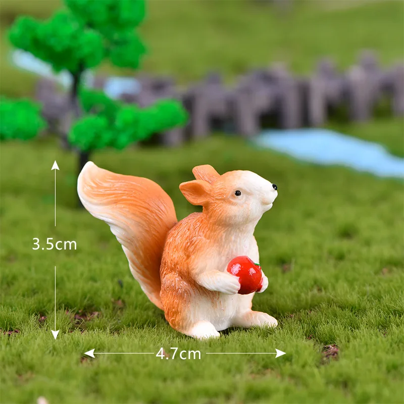 Имитация маленькой лисы, заяц, кролик, белка, модель животного, фигурка, домашний декор, миниатюрное украшение для сада в виде Феи, аксессуары, статуя - Цвет: Squirrel No.4