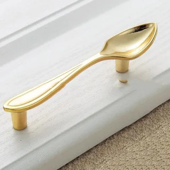 Creative Fashion Zinc Alloy Cabinet Handles Kitchen Spoon Fork Knife Cupboard Handles Drawer Knobs Novelty Furniture Handles