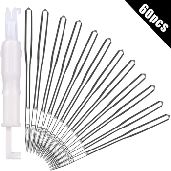 

LMDZ 60 Count 6 Sizes Sewing Machine Needles with Needle Threader, Universal Point for Singer, Brother, Janome