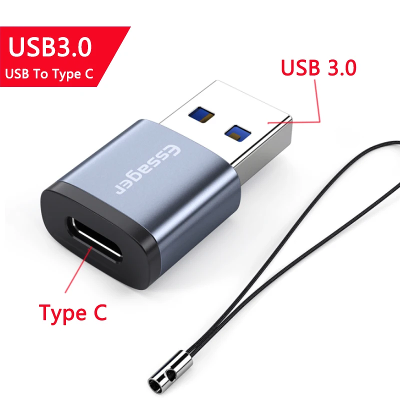 Essager USB 3.0 Type-C OTG Adapter Type C USB C Male To USB Female Converter For Macbook Xiaomi Samsung S20 USBC OTG Connector usb to iphone converter Adapters & Converters