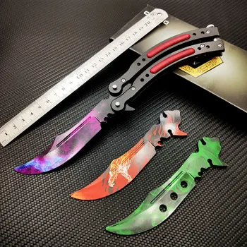 

Disassembly CS GO Karambit folding Knife butterfly fade butterfly in knife blade training no edge practice tool