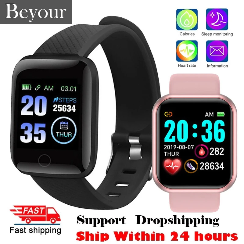 Reloj inteligente Y68 para Android e IOS, pulsera deportiva resistente al agua con control de la presión sanguínea, D13 y D20, 2021