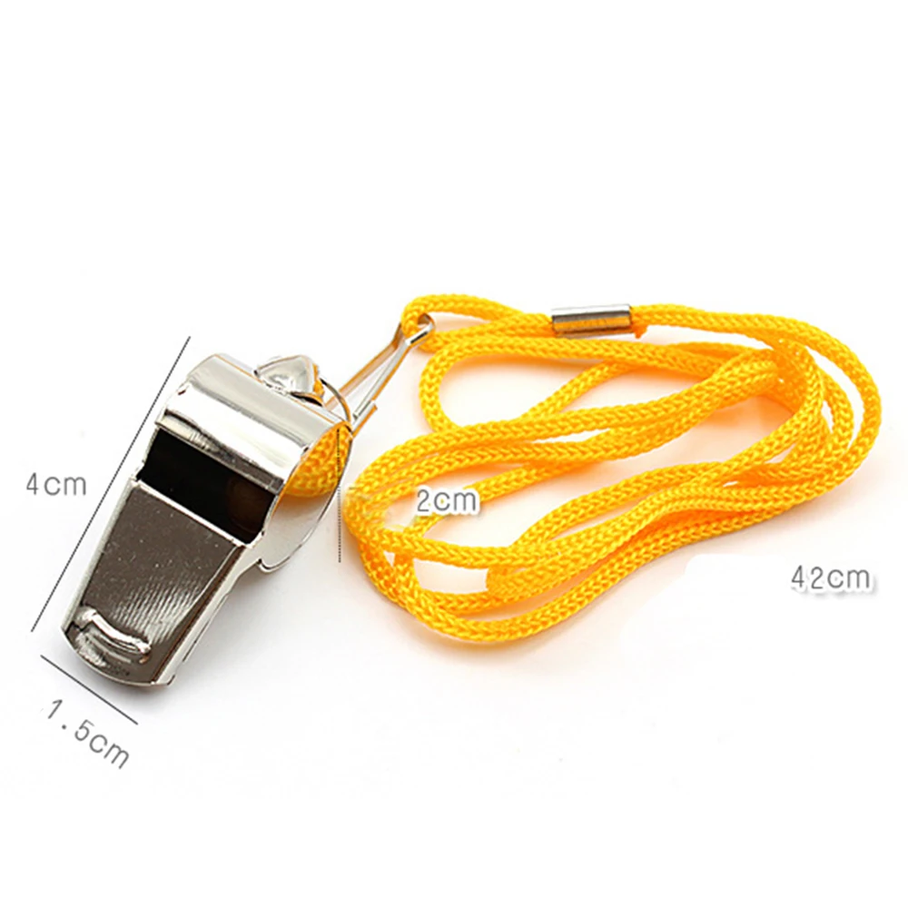 3pcs Stainless Steel Whistle for Training Emergency Survival Referee Lanyard Referee Sport Rugby Party Soccer Football Use