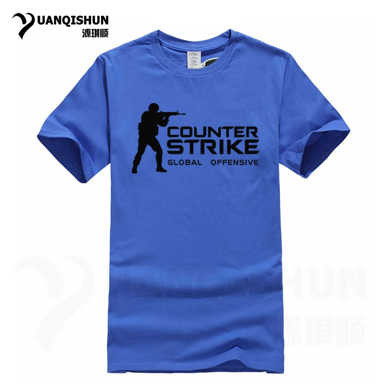 Blue 1 YUANQISHUN, брендовая футболка CS GO, футболка, Counter Strike Global offency, CSGO, Мужская футболка, повседневные игры, команда, забавная футболка, летние топы - Цвет: Blue 1