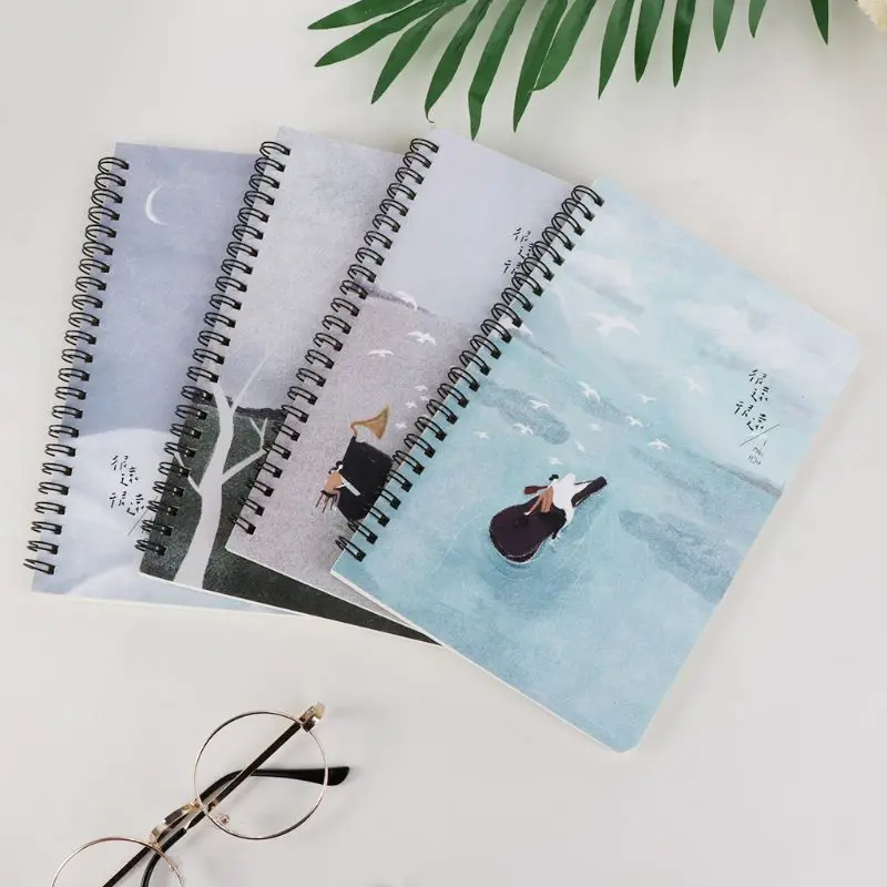 

4pcs/set A5 Thickened Notebook Agenda Note Book 60 Sheets/120 Pages Spiral Journal Daily Planner School Office Supplies