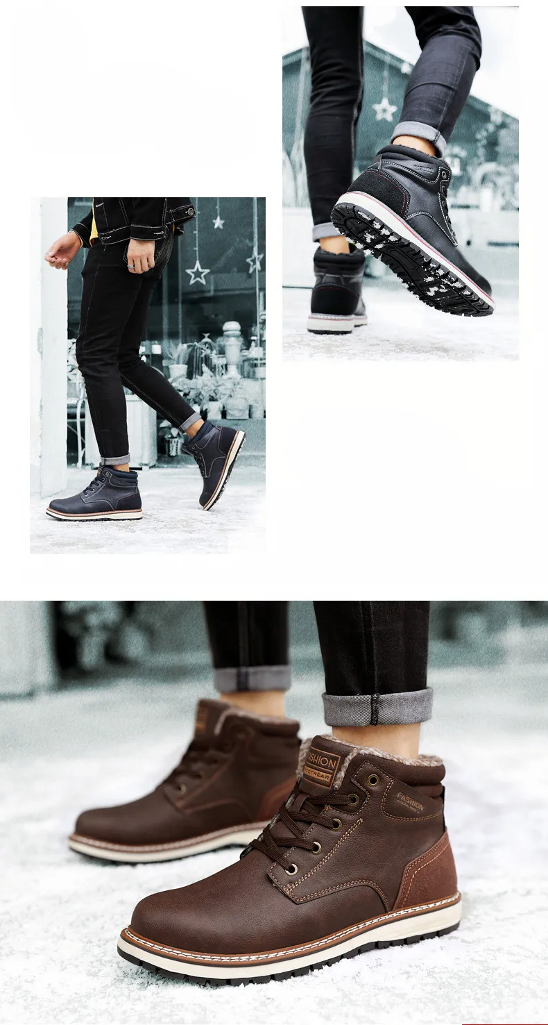 Mnalyo/Новинка года; Мужская зимняя обувь; теплые удобные модные зимние ботинки; водонепроницаемые ботинки; мужские плюшевые теплые ботинки; большие размеры