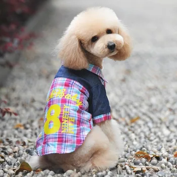 

Spring Summer Leisure Styles Pet Dog Clothing Comfortable Breathable Fashion Classic Plaid Shirt Teddy Bichon Small Dog Clothing