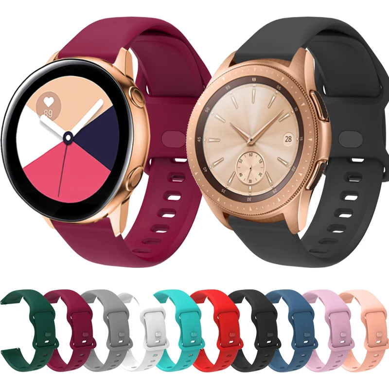 Ремешок силиконовый для Samsung gear S3 frontier браслет смарт-часов fpr Galaxy watch 3/46 мм/42 мм/Active