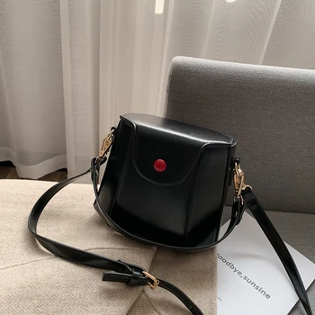 

2019 European and American fashion simple bucket bag women's designer handbag high quality PU leather shoulder bag WW040