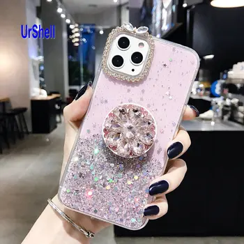 

Diamond Ring Holder Case For iPhone 7 11 Pro Max 8 6 6s Plus XR XS MAX X Case Glitter For Samsung S10 S9 S8 S10E Note 10 Plus 9
