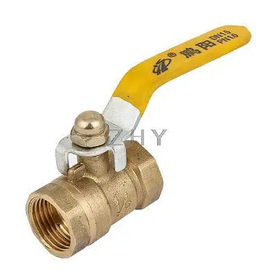 1/2PT внутренняя резьба полный порт желтый пластик покрытием Рычаг Ручка шаровой клапан