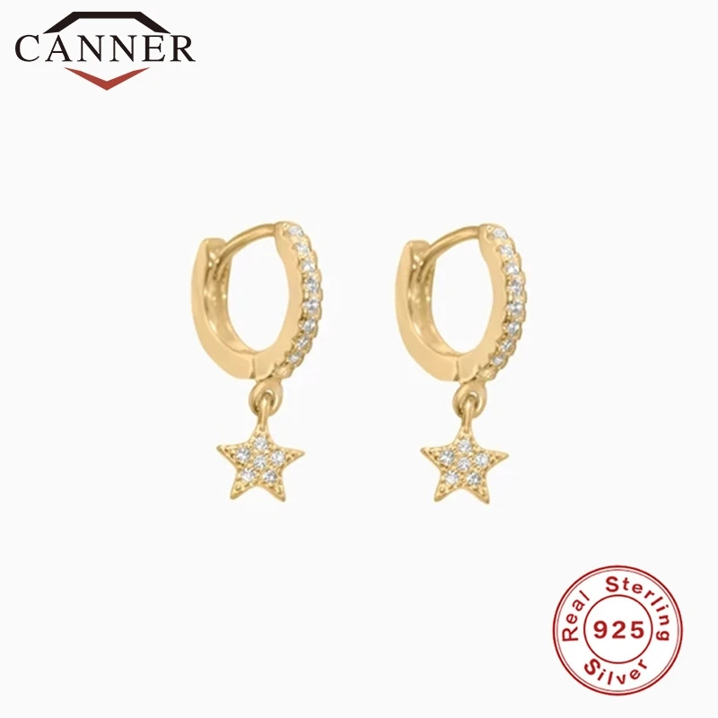 6 gold Простой геометрический крест/звезда 925 пробы серебряные маленькие серьги-кольца для женщин круглые крошечные серьги женские, ювилирные изделия Аксессуары - Окраска металла: 6 gold